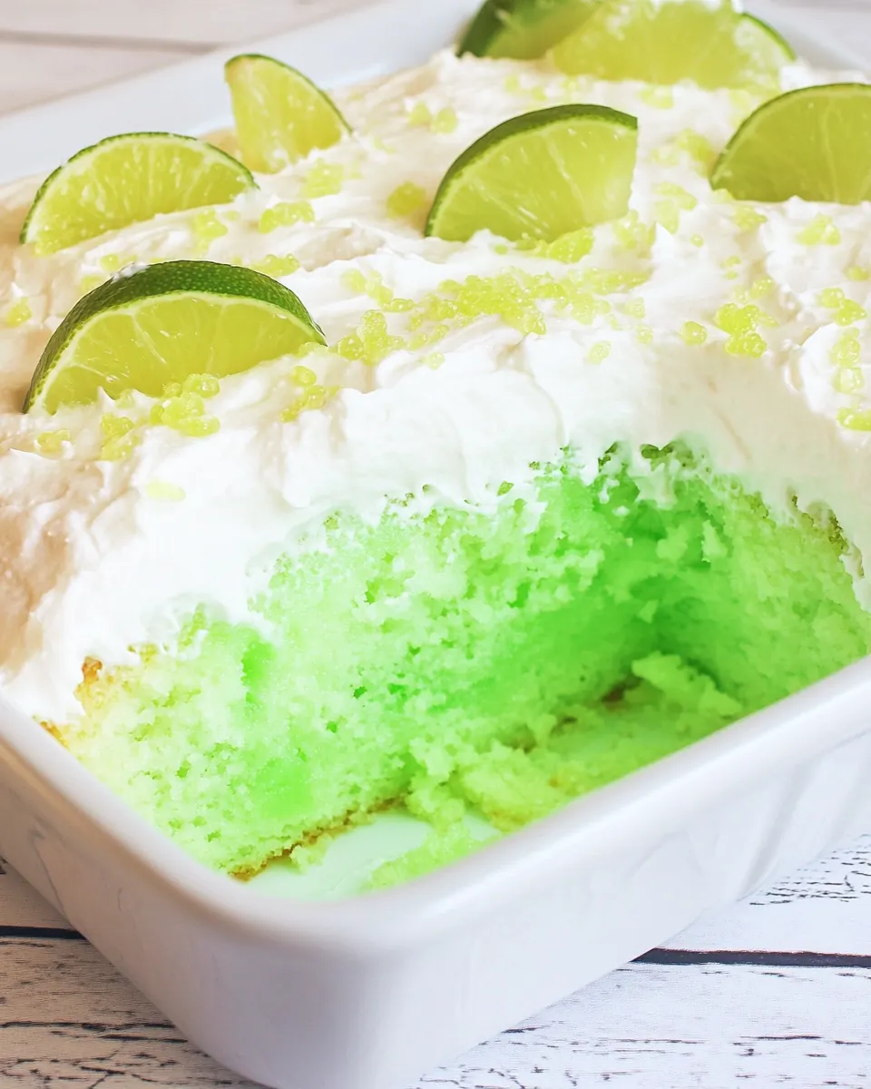 Key Lime Jello Poke Cake