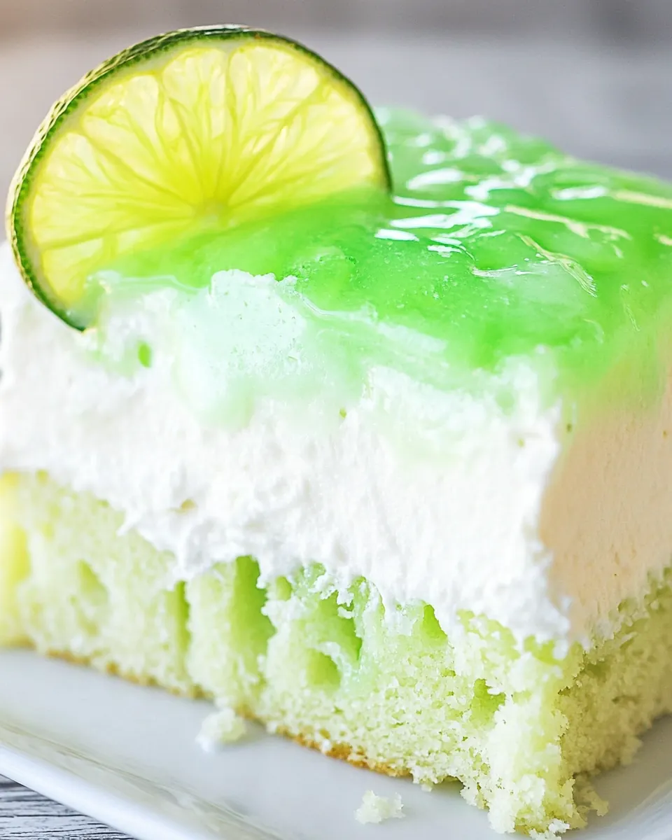 Key Lime Jello Poke Cake