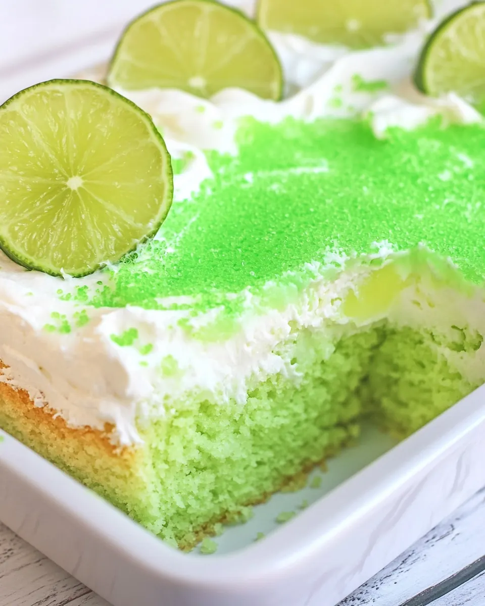 Key Lime Jello Poke Cake