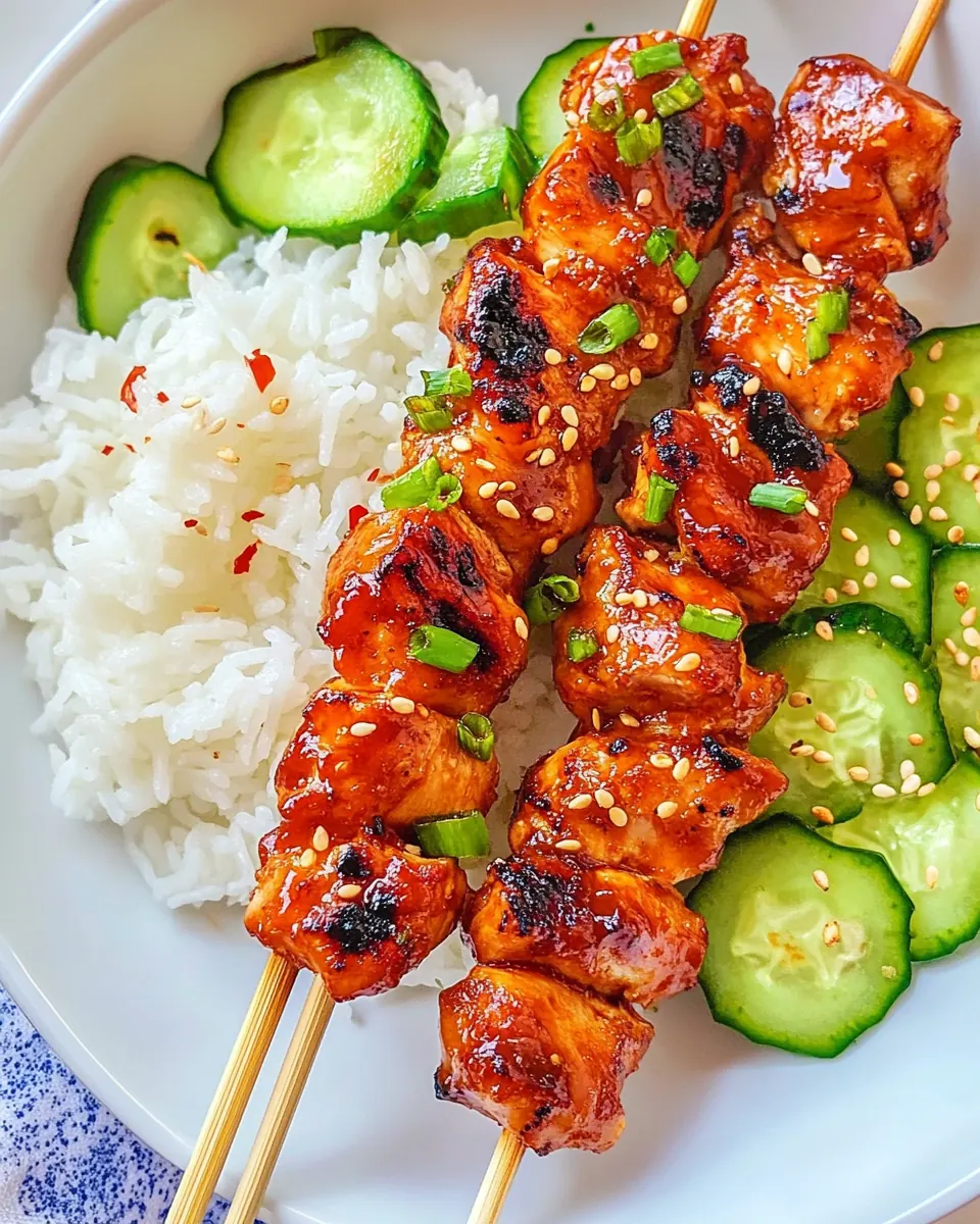 Korean BBQ Chicken Skewers