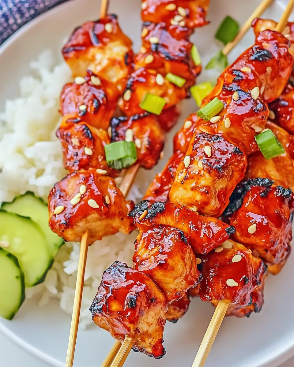 Korean BBQ Chicken Skewers