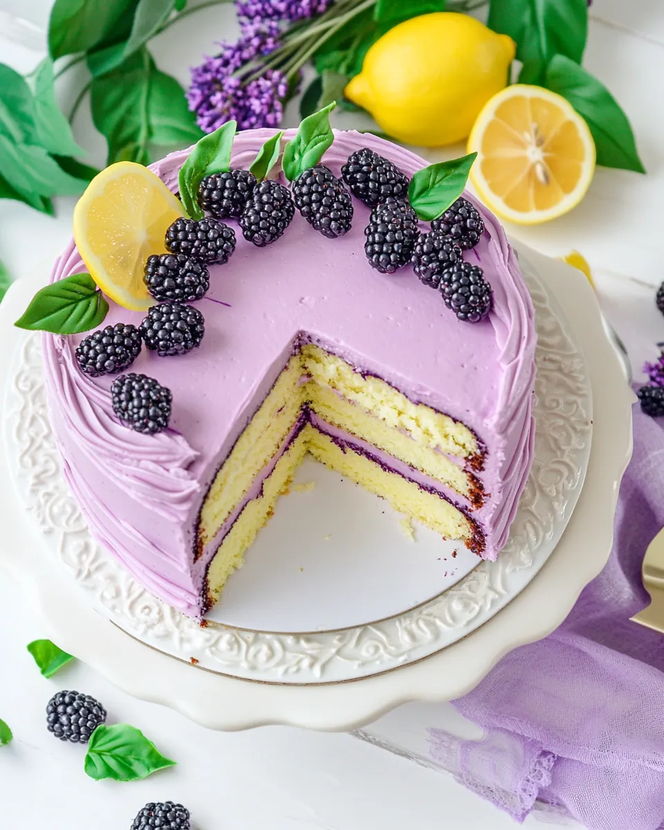 Lavender Lemon Blackberry Cake