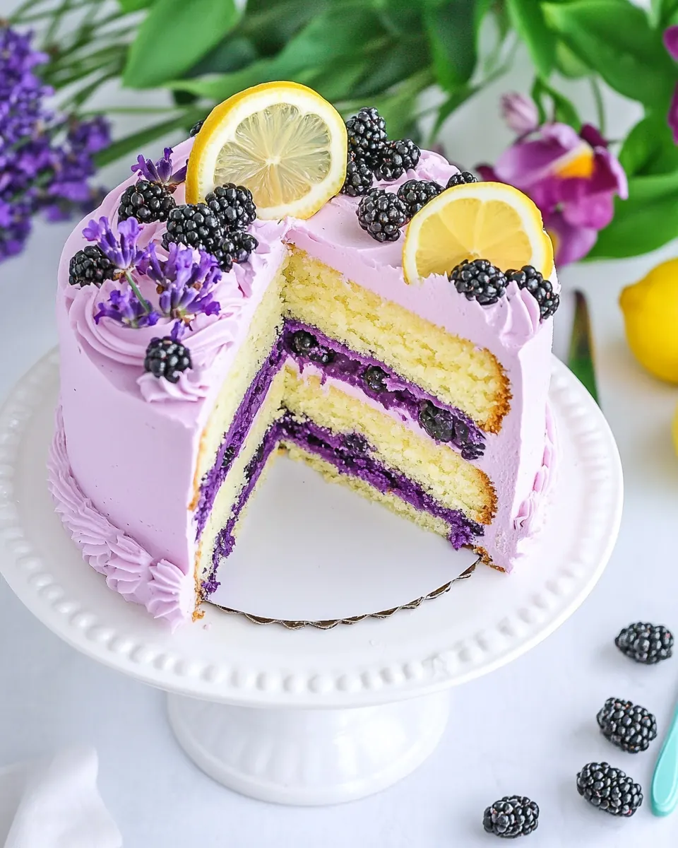 Lavender Lemon Blackberry Cake