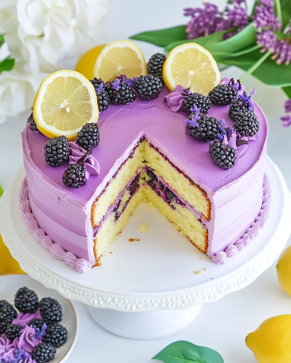 Lavender Lemon Blackberry Cake