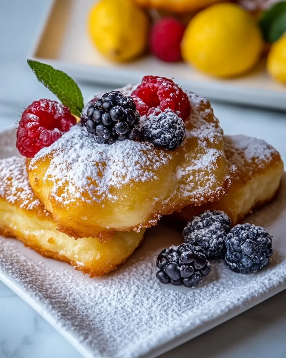 Lemon Beignets with Fresh Berries