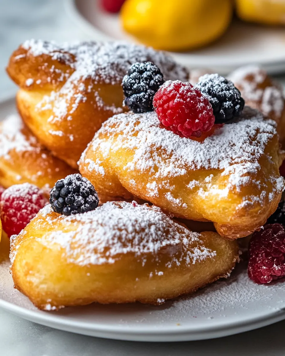 Lemon Beignets with Fresh Berries