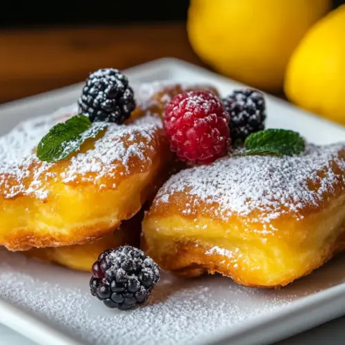 Lemon Beignets with Fresh Berries