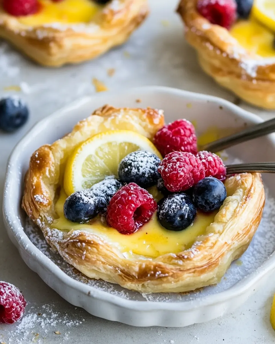 Lemon Berry Cheesecake Puff Pastries