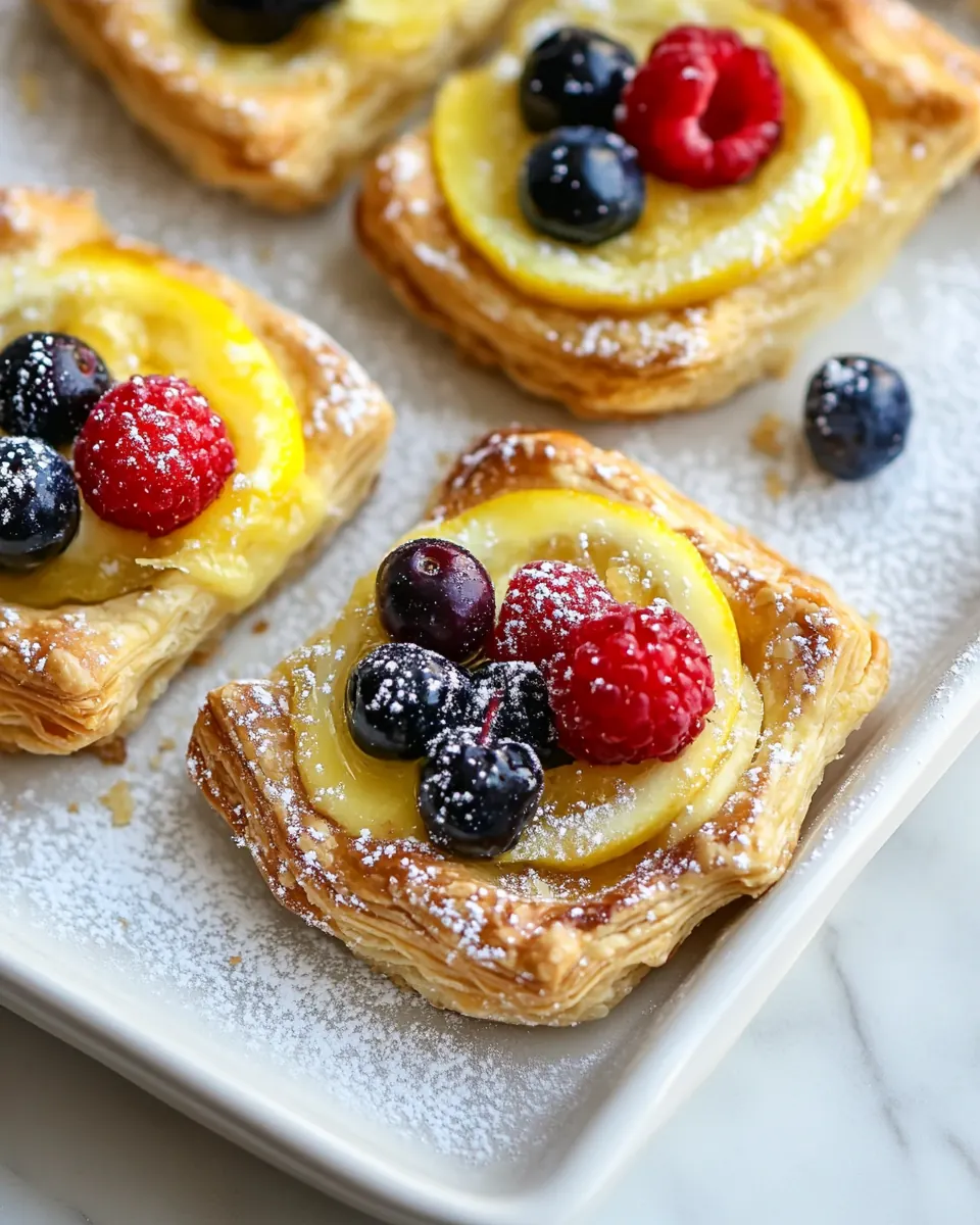 Lemon Berry Cheesecake Puff Pastries