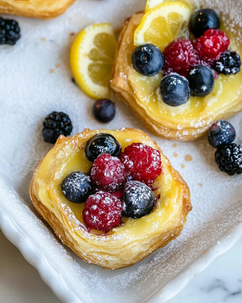 Lemon Berry Cheesecake Puff Pastries