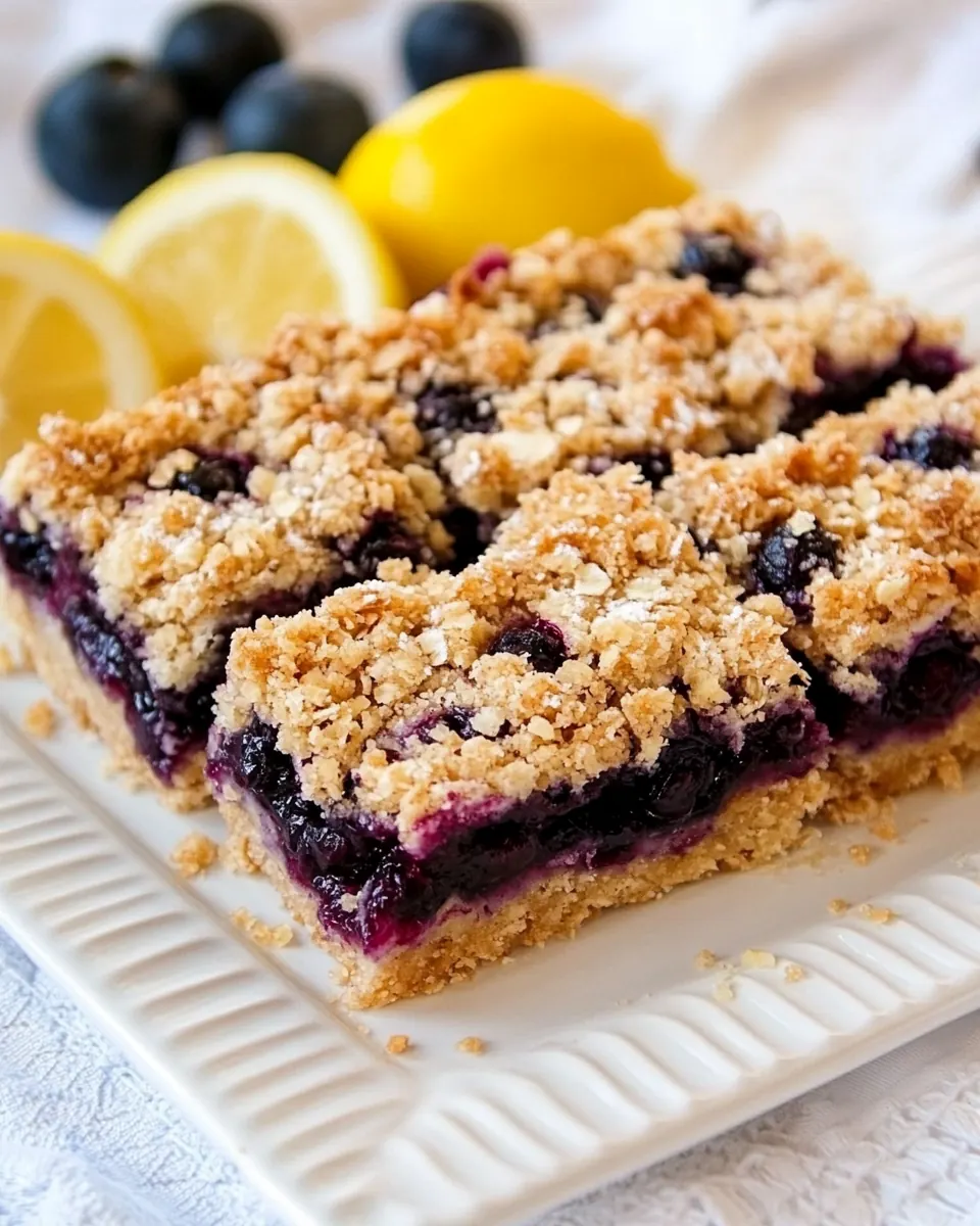 Lemon Blueberry Streusel Bars