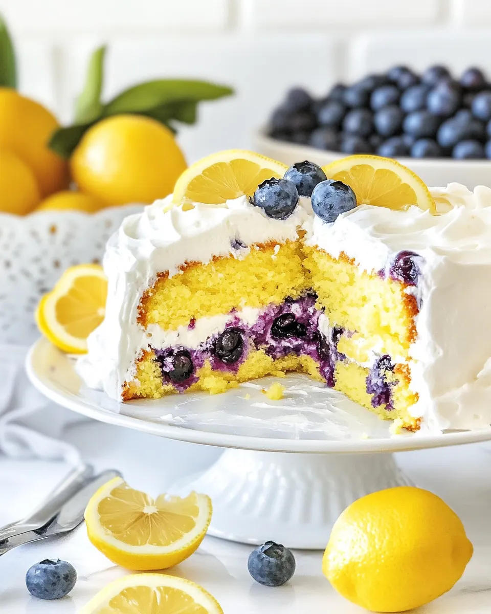 Lemon Blueberry Surprise Cake