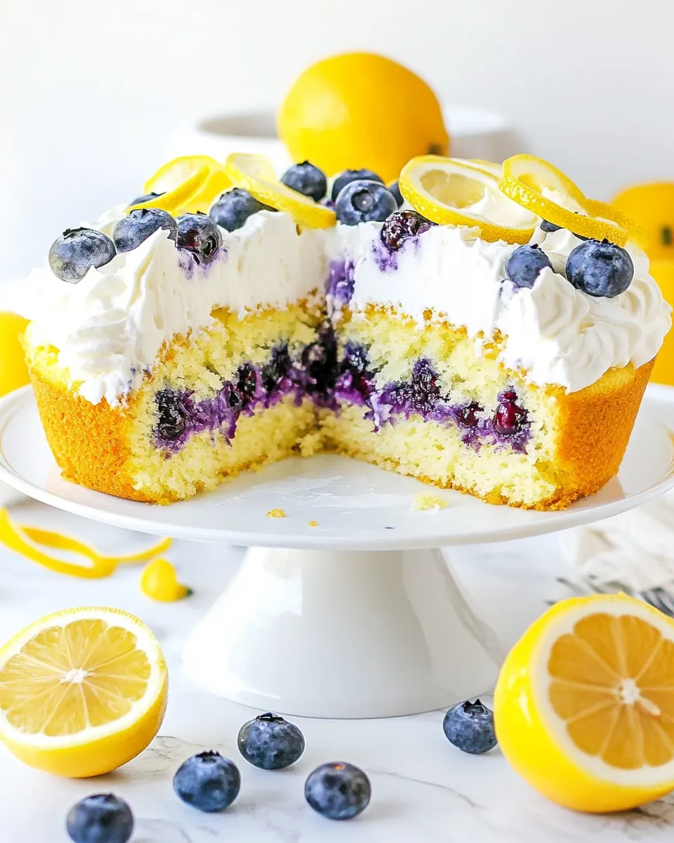 Lemon Blueberry Surprise Cake