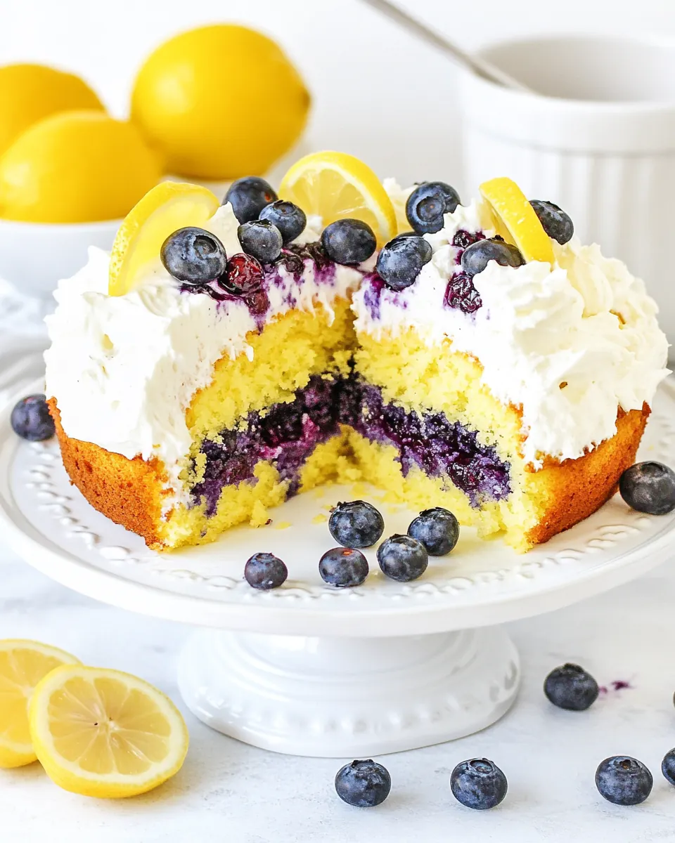 Lemon Blueberry Surprise Cake