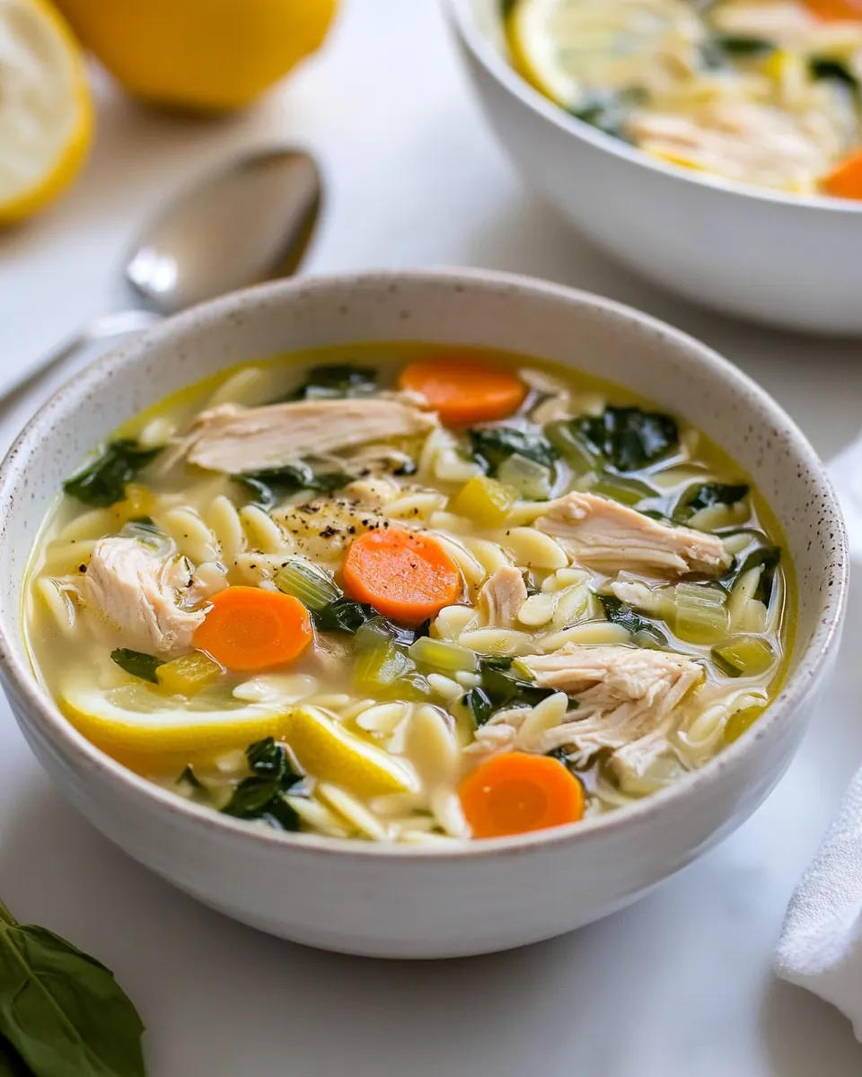 Lemon Chicken Orzo Soup