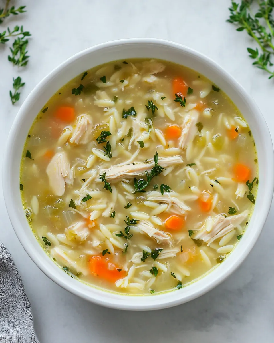 Lemon Chicken Orzo Soup