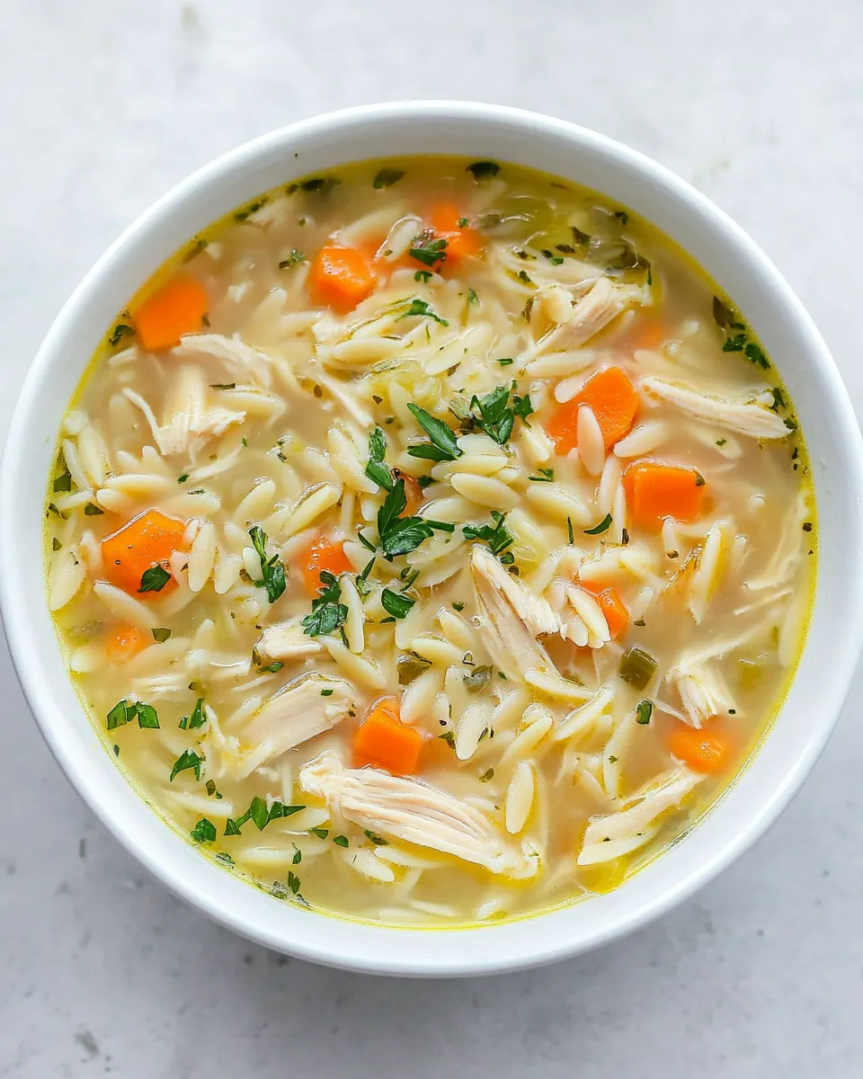 Lemon Chicken Orzo Soup
