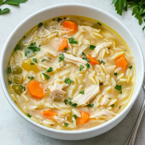 Lemon Chicken Orzo Soup