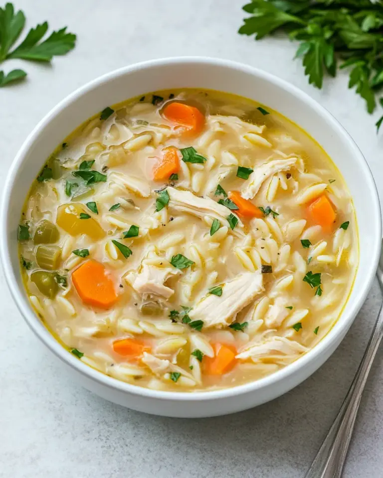 Lemon Chicken Orzo Soup