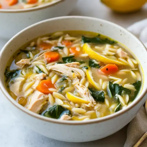 Lemon Chicken Orzo Soup