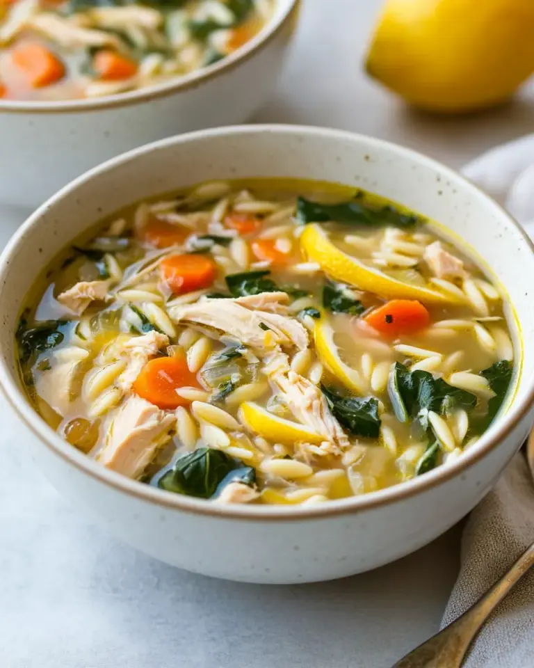 Lemon Chicken Orzo Soup