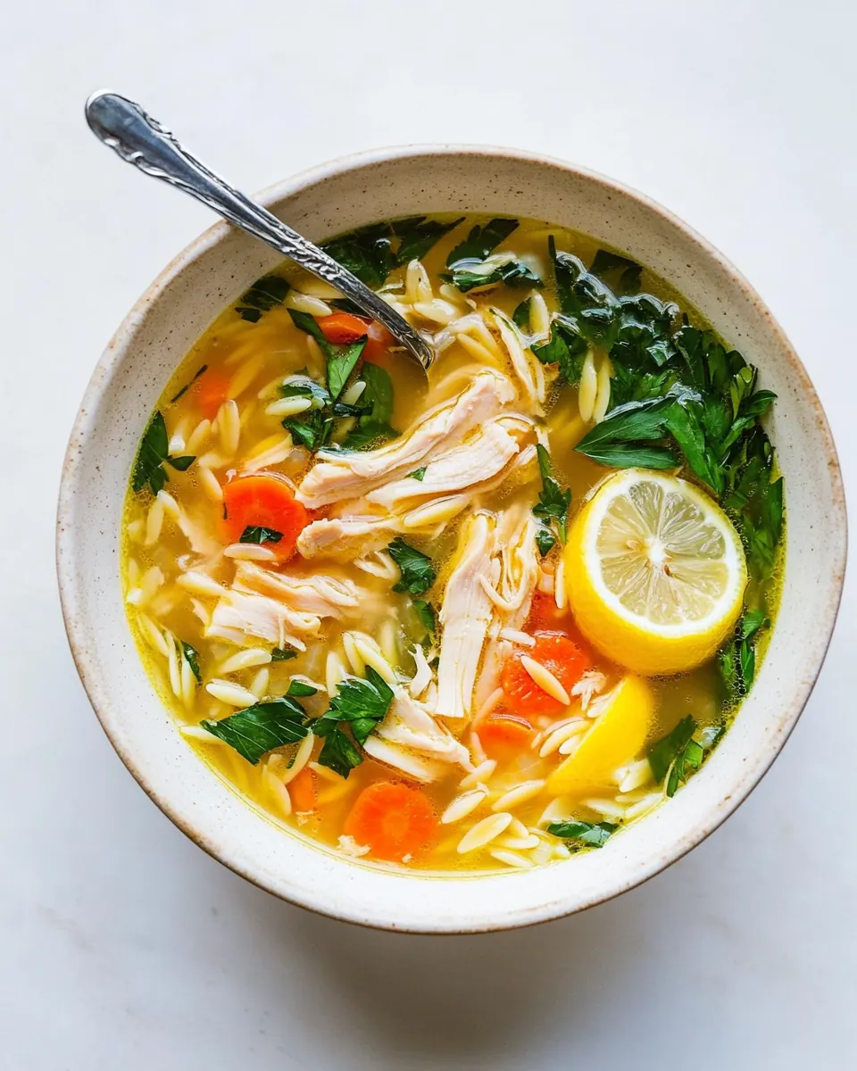 Lemon Chicken Orzo Soup