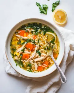 Lemon Chicken Orzo Soup