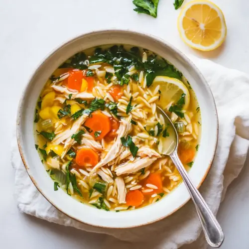 Lemon Chicken Orzo Soup