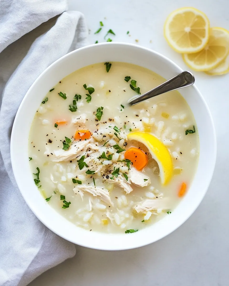 Lemon Chicken Rice Soup