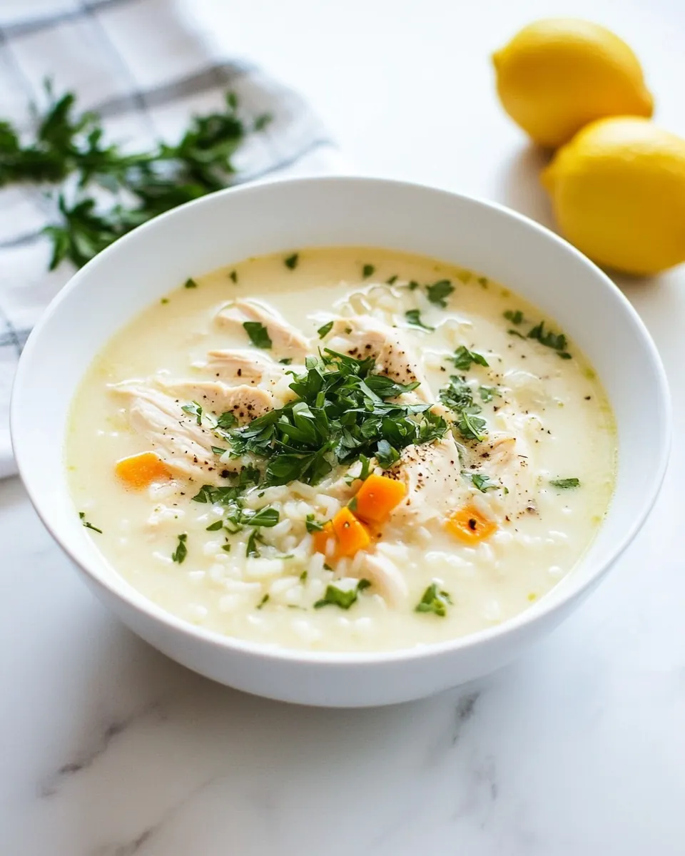 Lemon Chicken Rice Soup