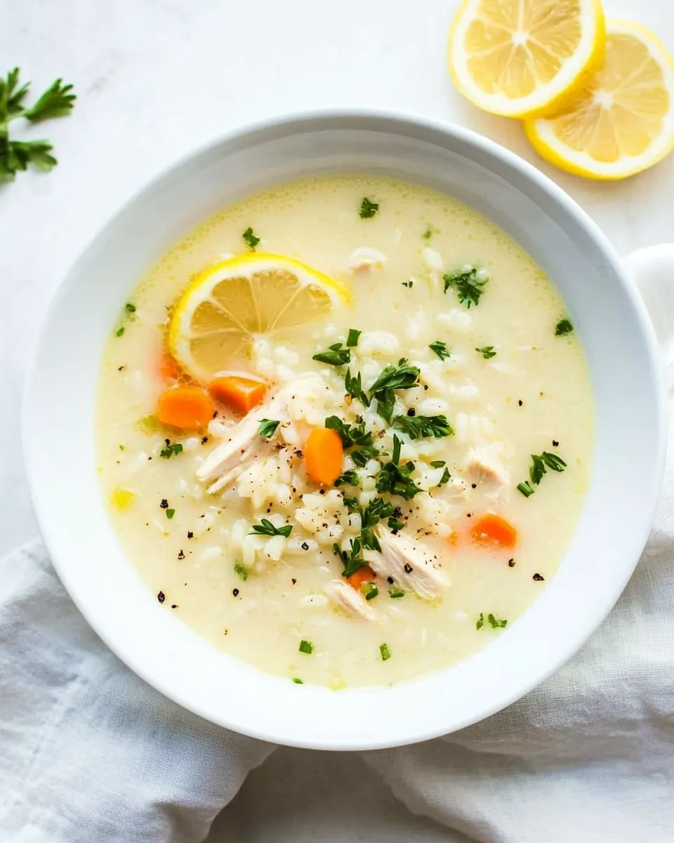 Lemon Chicken Rice Soup