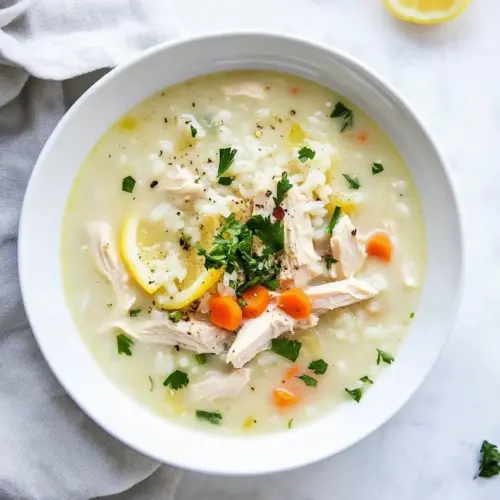 Lemon Chicken Rice Soup