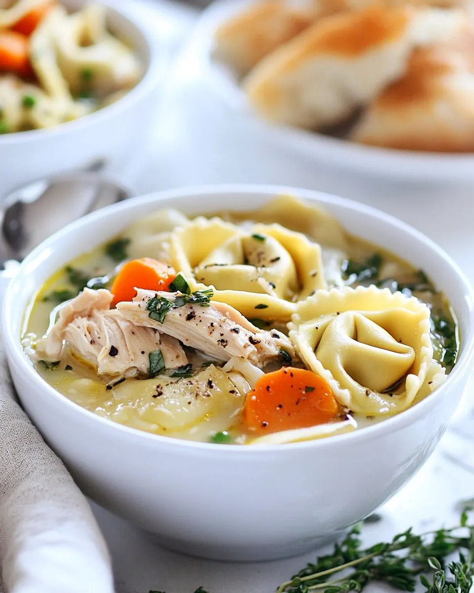 Lemon Chicken Tortellini Soup