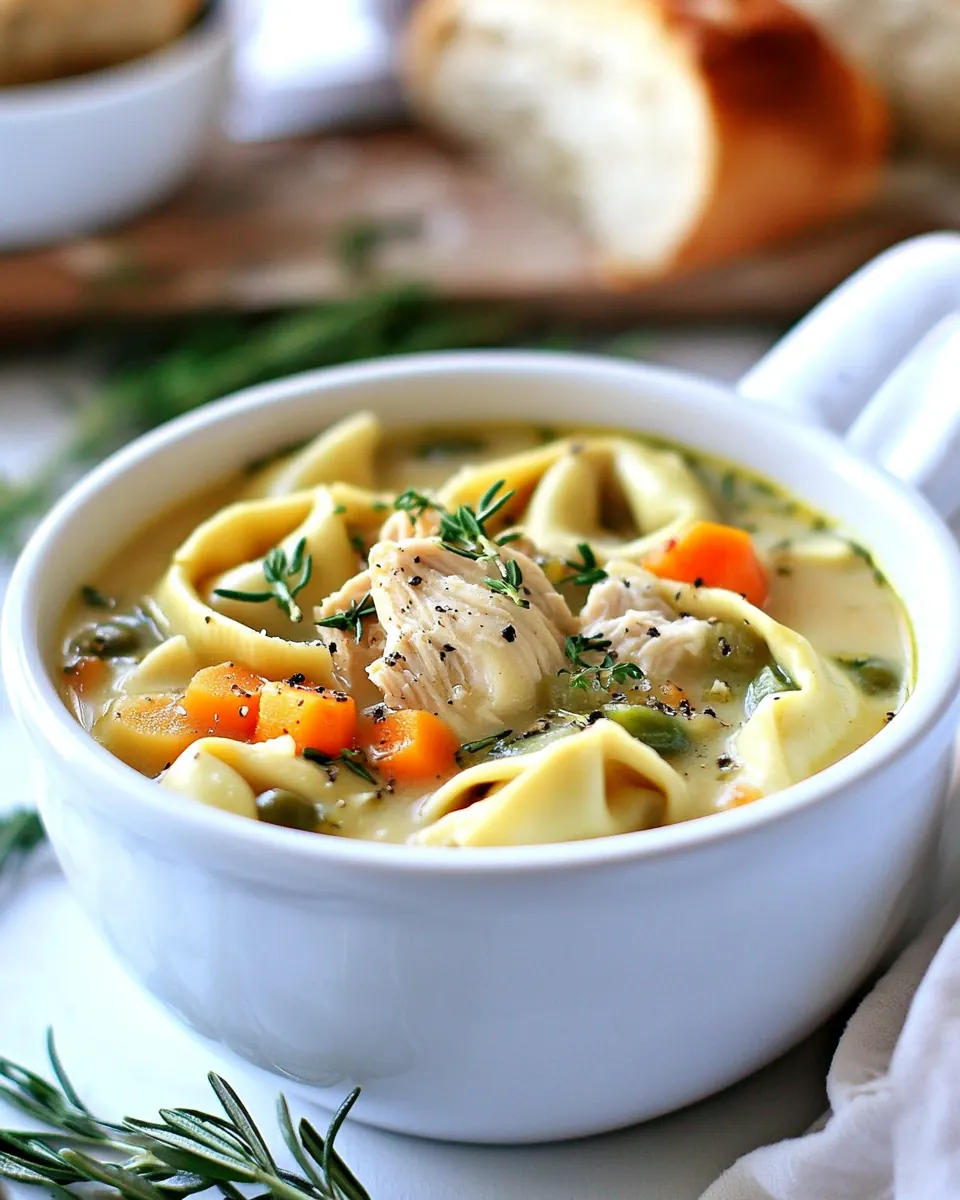 Lemon Chicken Tortellini Soup