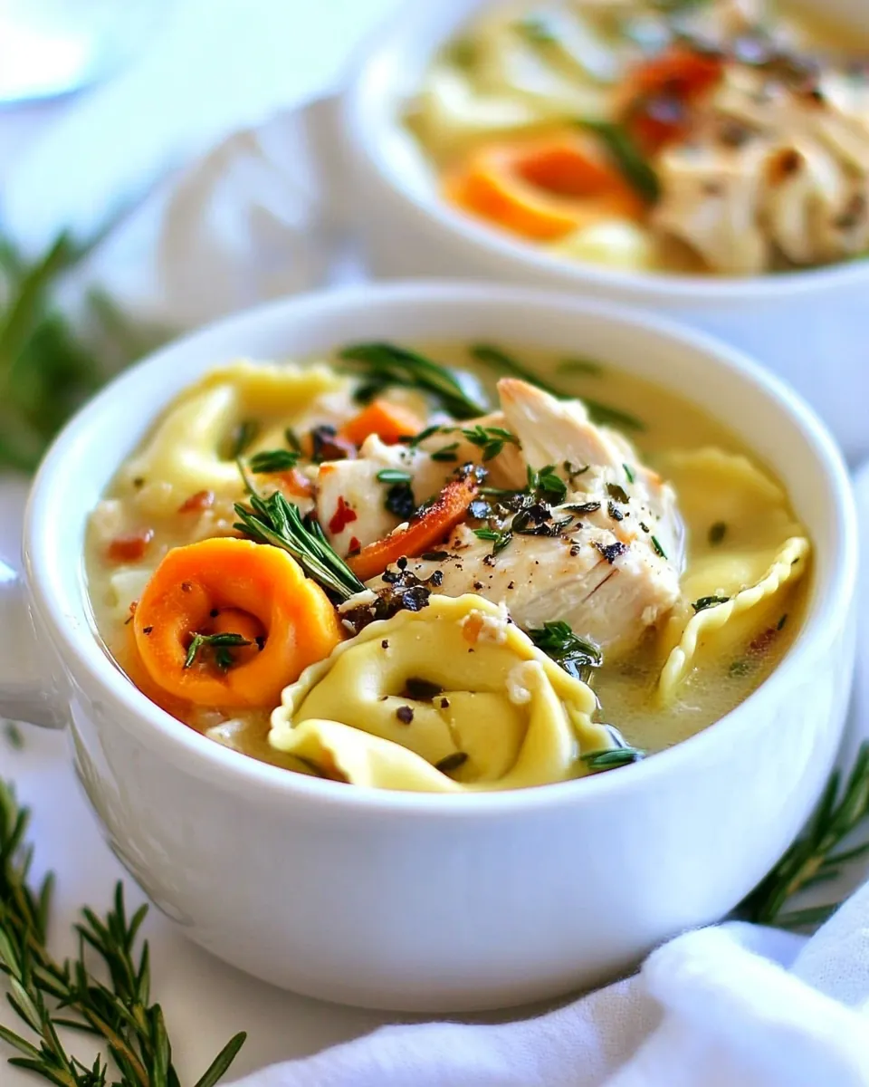 Lemon Chicken Tortellini Soup