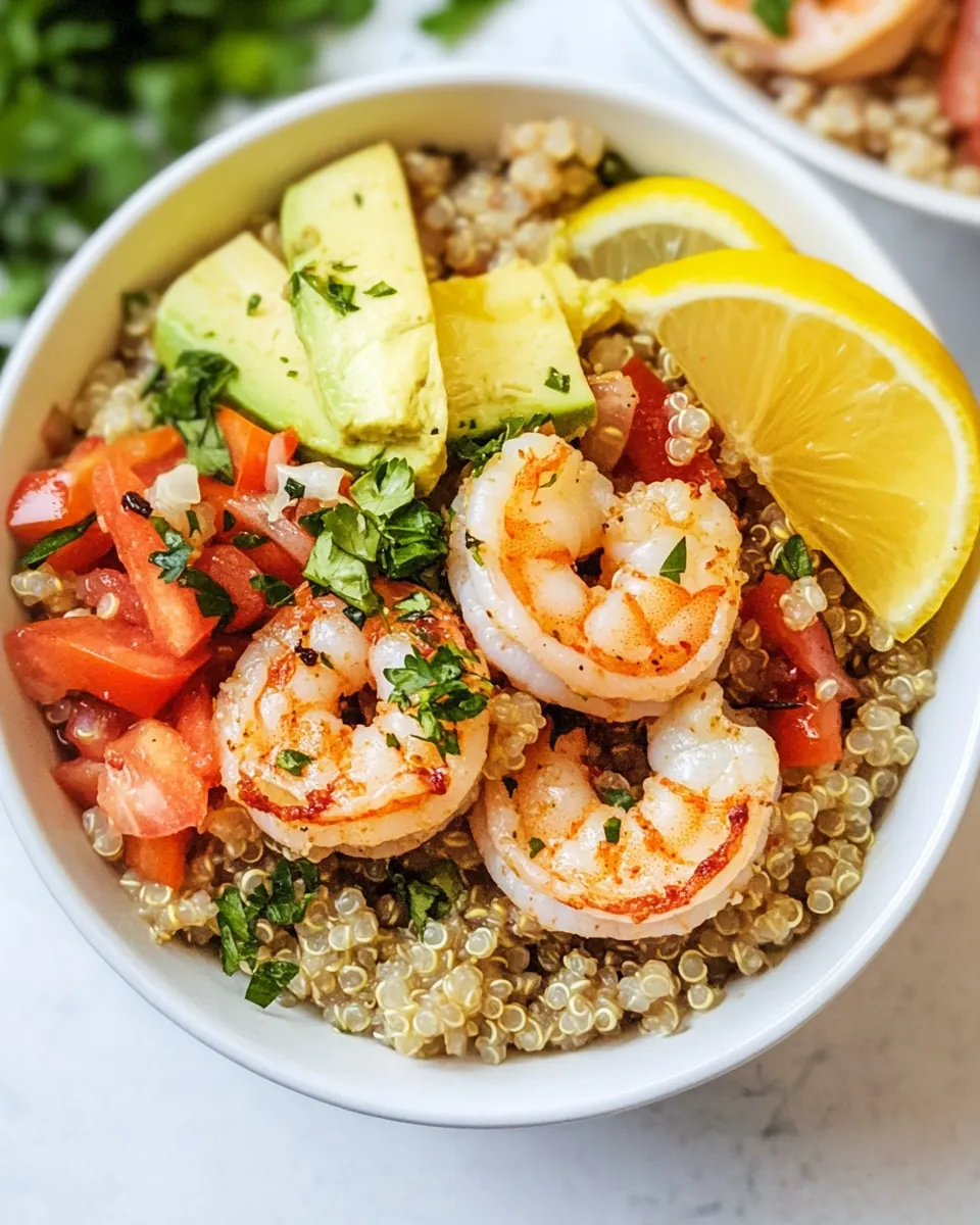 Lemon Chili Shrimp Quinoa Bowls