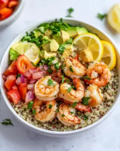 Lemon Chili Shrimp Quinoa Bowls