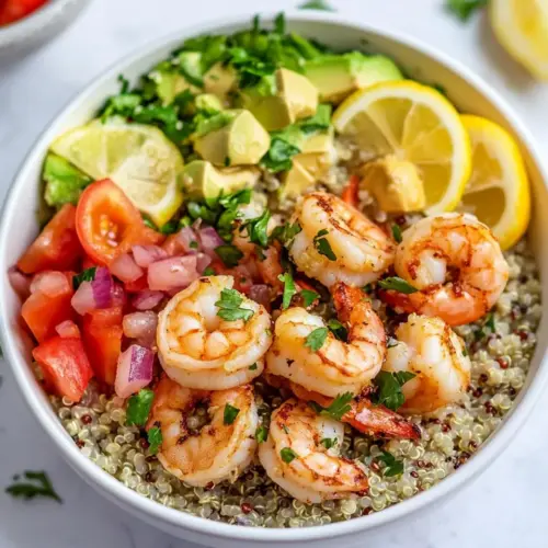 Lemon Chili Shrimp Quinoa Bowls