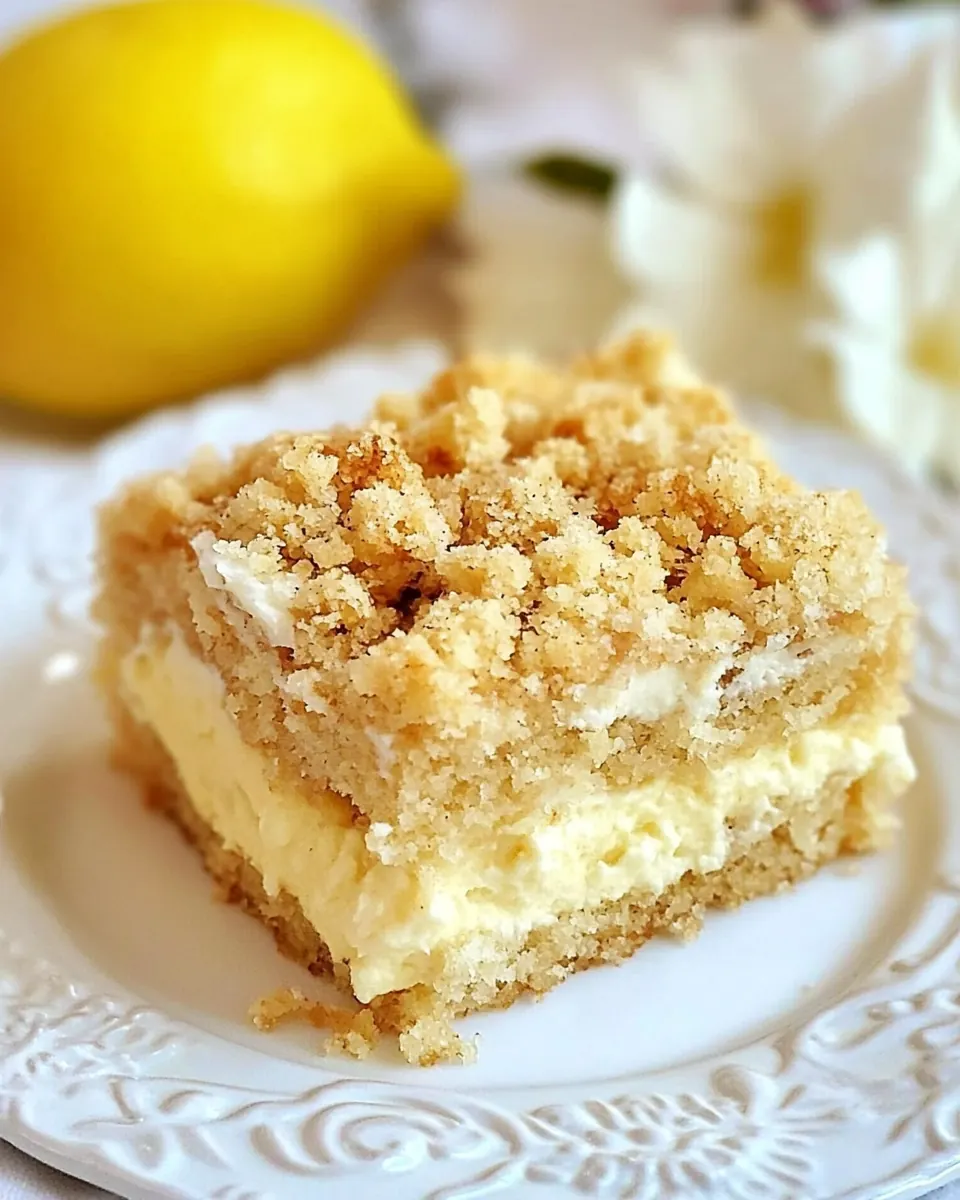Lemon Cream Cheese Crumb Cake