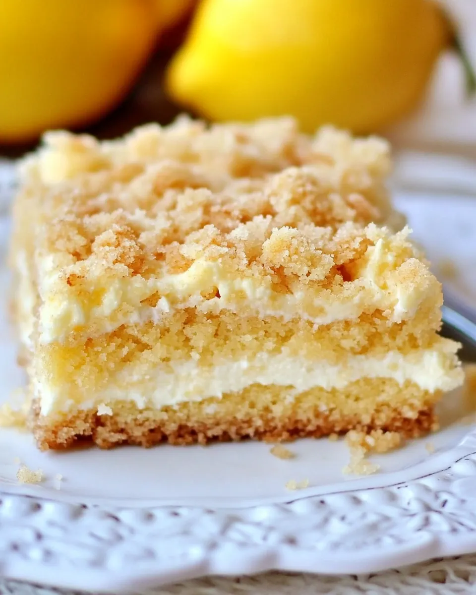 Lemon Cream Cheese Crumb Cake