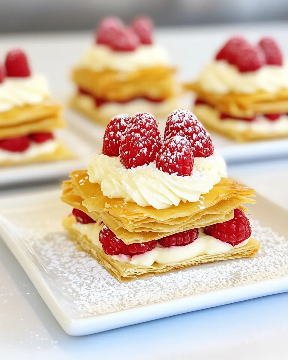 Lemon Cream and Raspberry Phyllo Napoleons