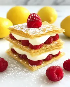 Lemon Cream and Raspberry Phyllo Napoleons