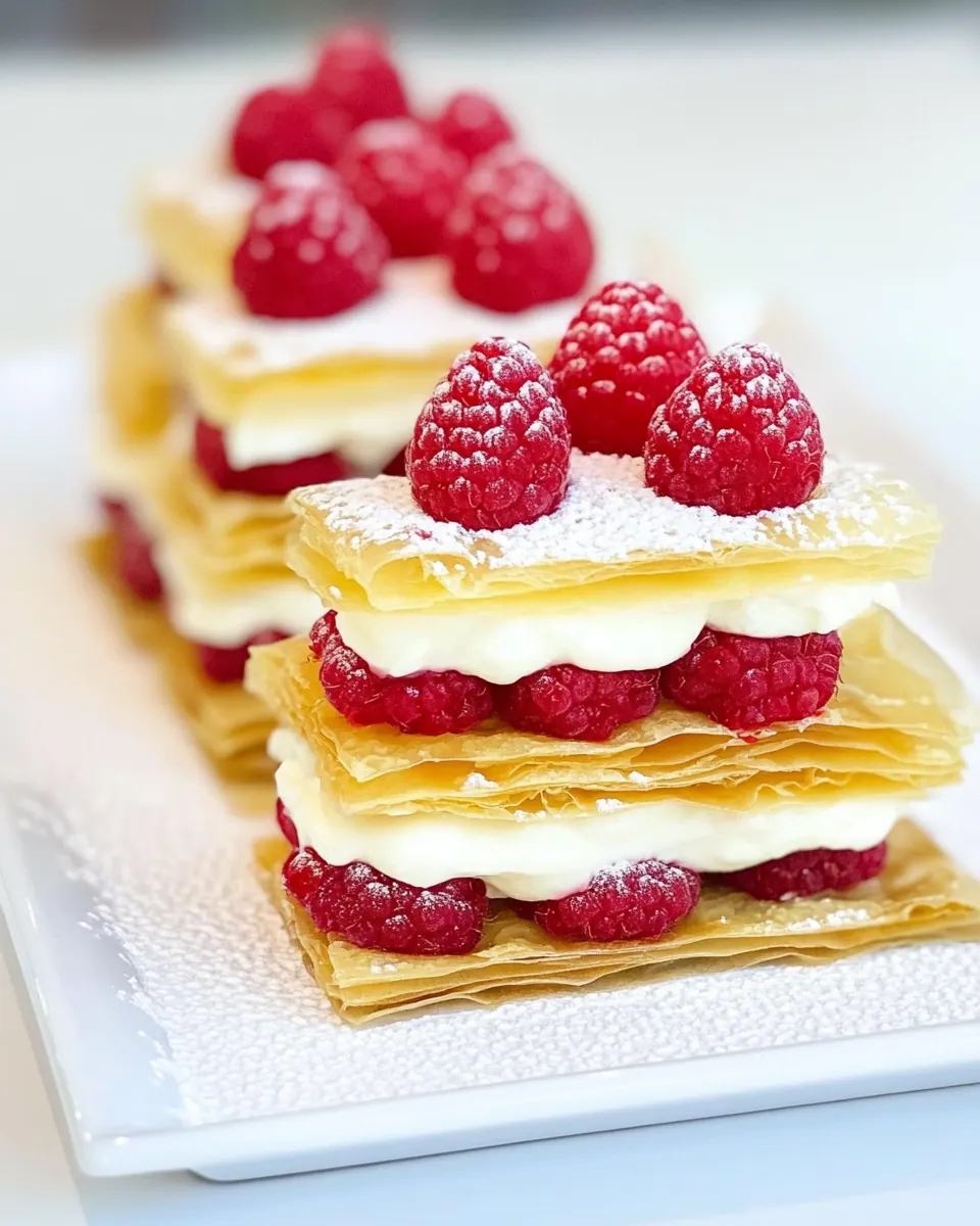 Lemon Cream and Raspberry Phyllo Napoleons