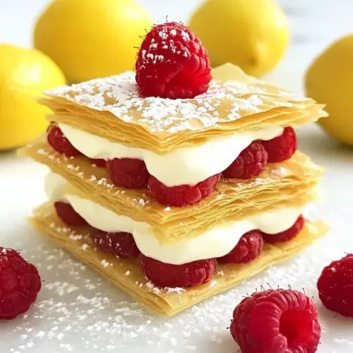 Lemon Cream and Raspberry Phyllo Napoleons