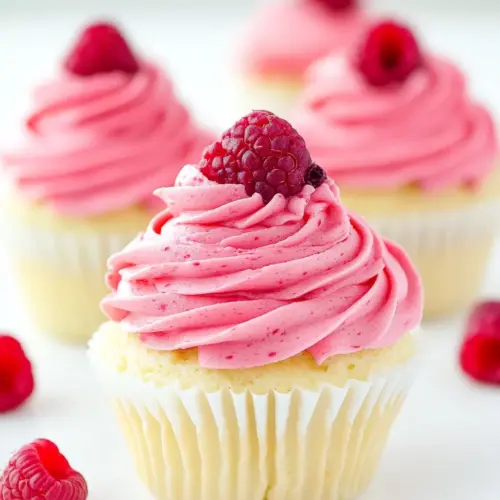 Lemon Cupcakes with Raspberry Buttercream