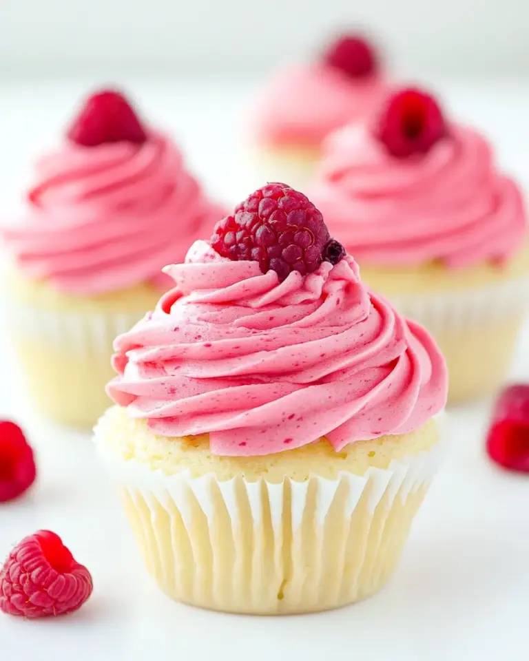 Lemon Cupcakes with Raspberry Buttercream