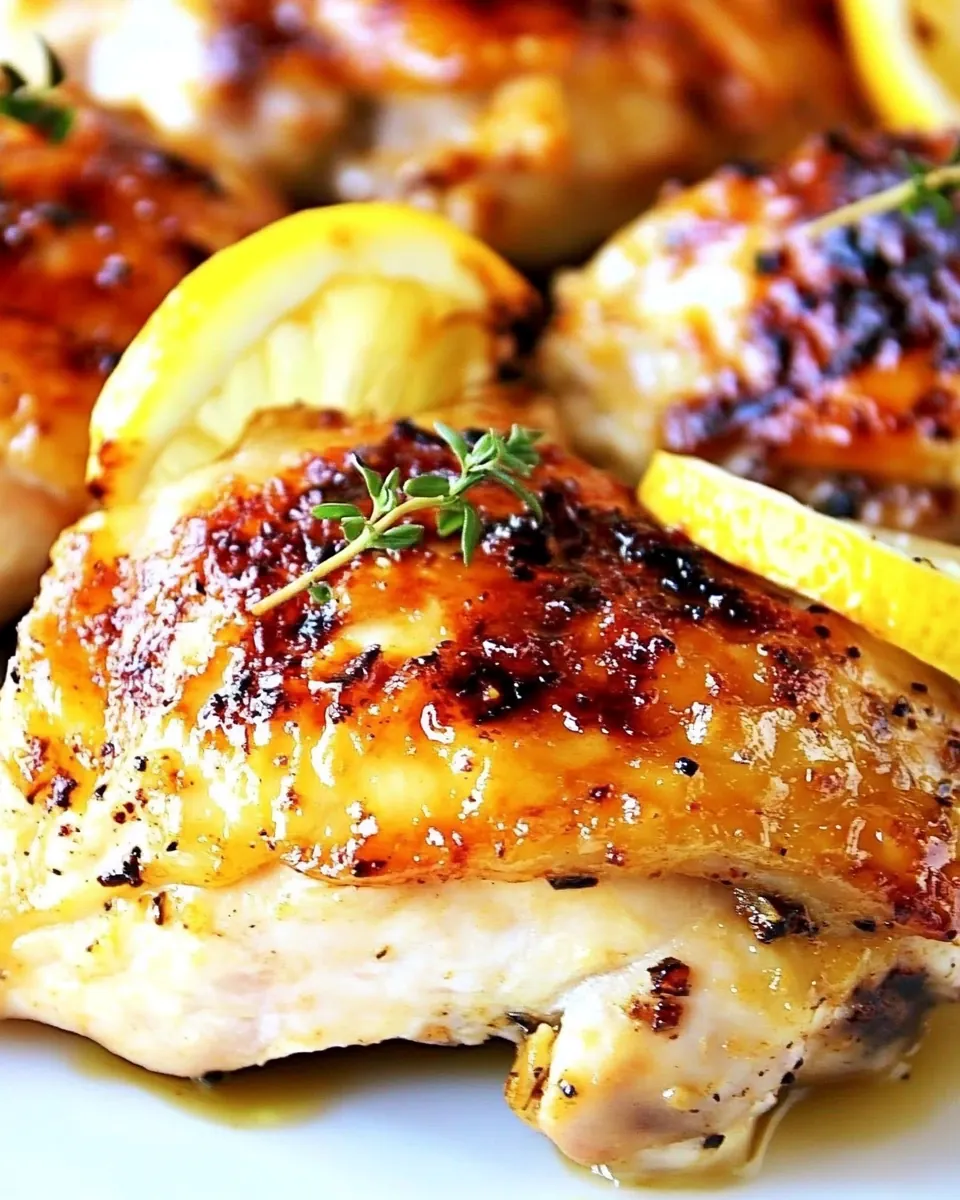 Lemon Garlic Roasted Chicken Thighs