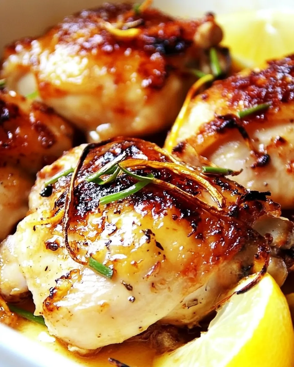 Lemon Garlic Roasted Chicken Thighs