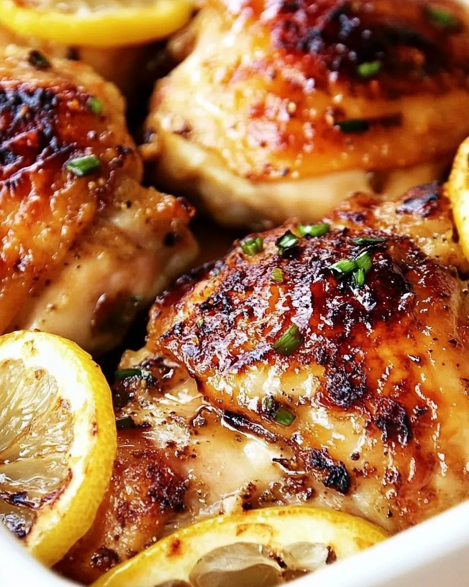 Lemon Garlic Roasted Chicken Thighs