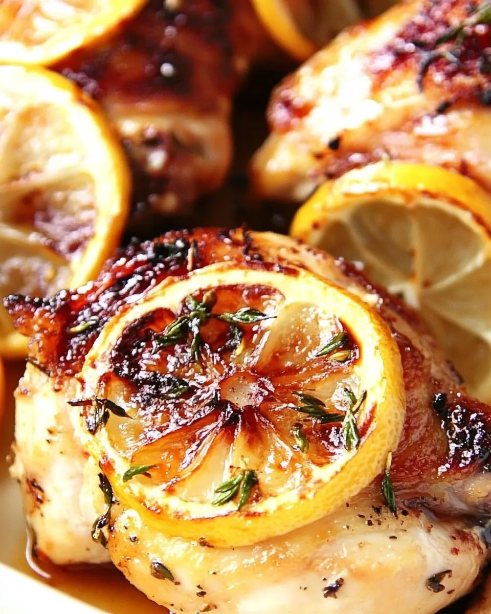 Lemon Garlic Roasted Chicken Thighs